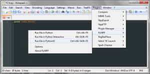 PyNPP Notepad++ Plugin Screenshot